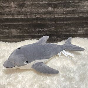 DOLPHIN GREY WHITE SEA ANIMAL STUFFED PLUSH TOY IKEA BLAVINGAD